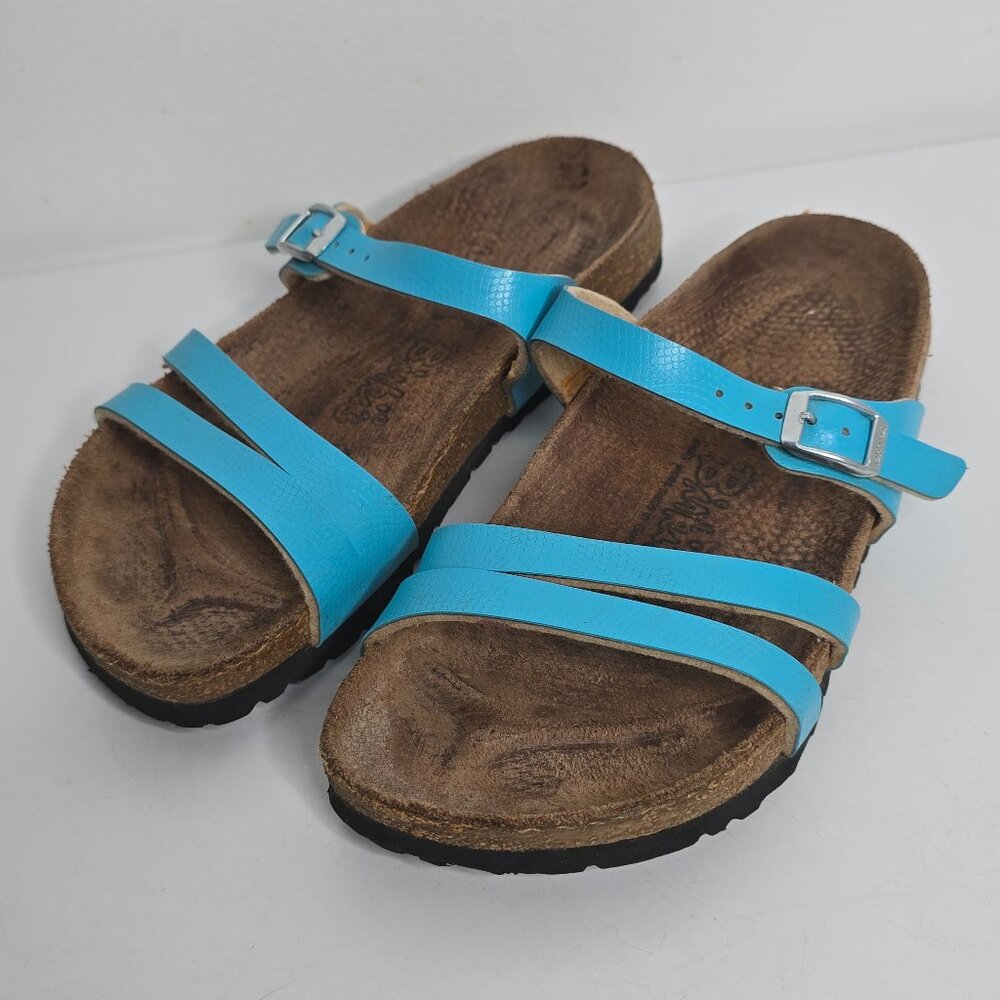Birkenstock Birki's Womens Blue Sandal EU‎ 38 US 7 - 7.5 Double Strap Slide 245